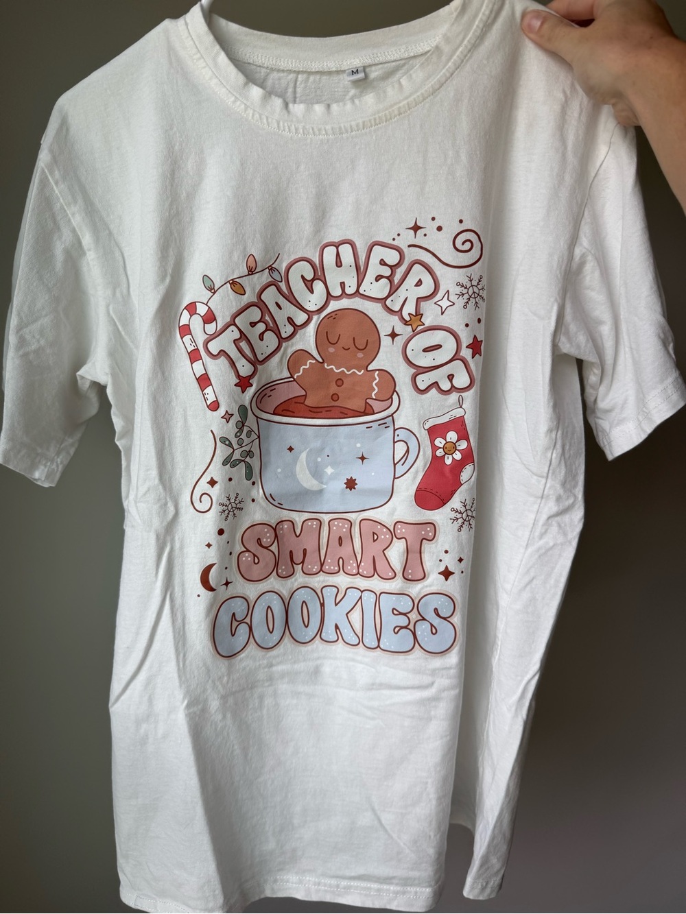 White "Teacher of Smart Cookies" Graphic Tee
